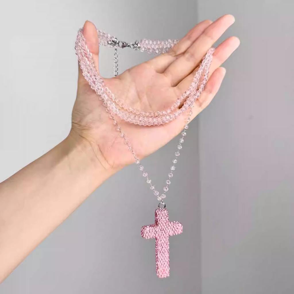 Novo colar de octagrama com vento frio e diamante rosa para mulheres, moda, alta sensibilidade, corrente para clavícula, estilo nicho de luxo leve, corrente para pescoço