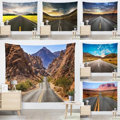 Forrest Highway Landscape Print Pattern Tapestry Home Decor Bedroom Wall Background Cloth Hanging Cloth 230x180 Cm