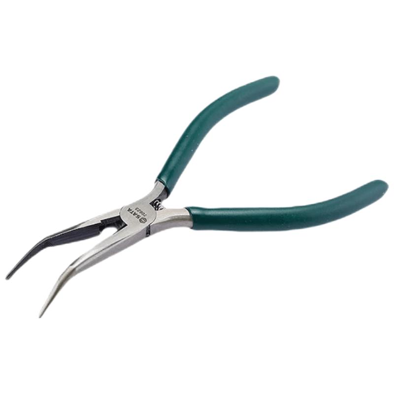 SATA Chrome Vanadium Steel Bent Nose Electronic Pliers 6-inch