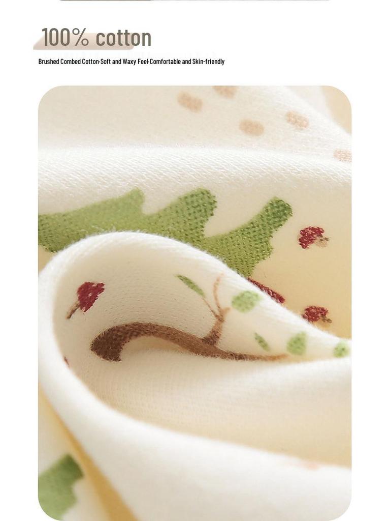 Jesienne bawełniane pajacyki dla niemowląt w stylu skandynawskim z motywem żołędzi: Dziecięca bezszwowa zimowa warstwa bazowa