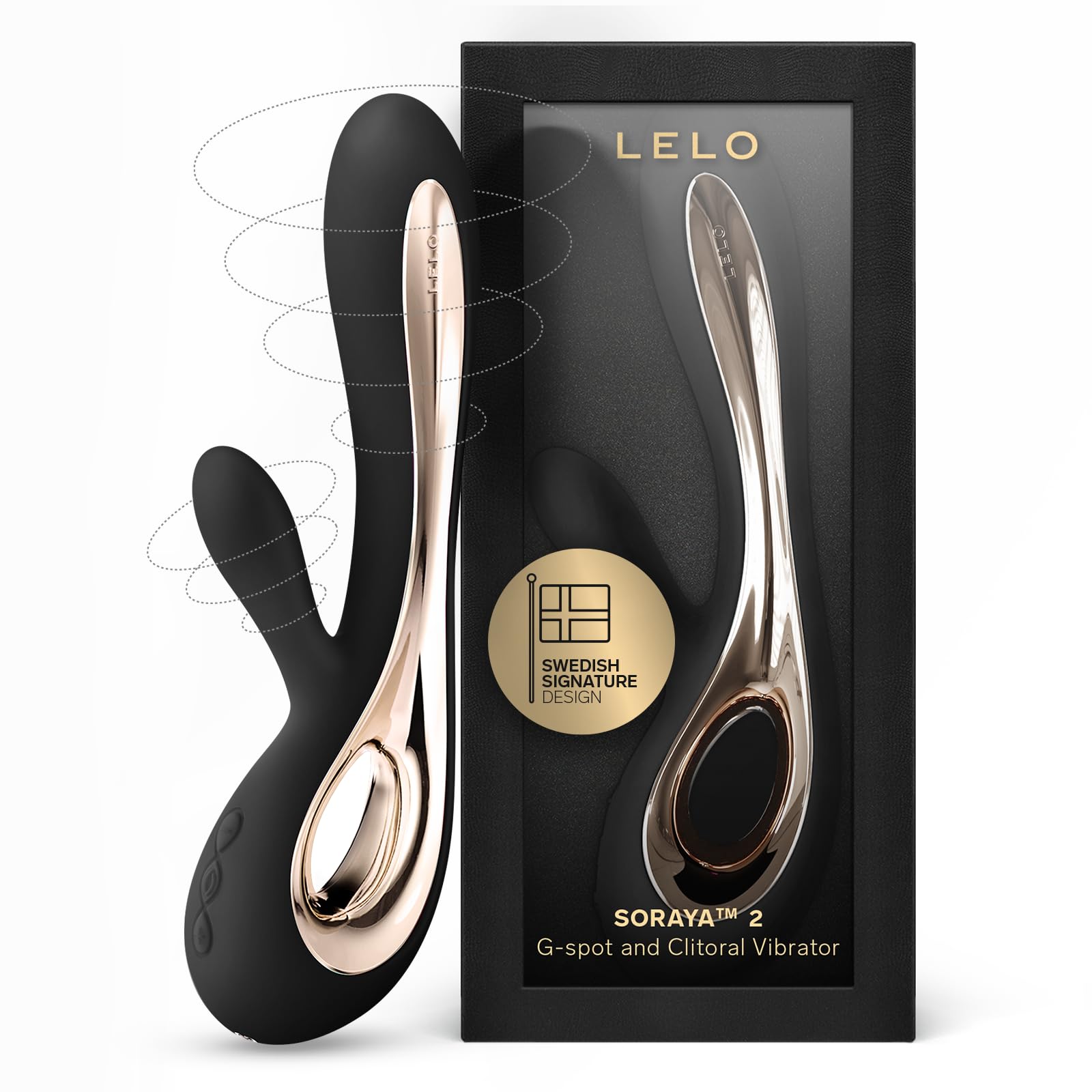 LELO SORAYA 2 Вибратор-кролик Игрушка для взрослых Вибратор-кролик для клитора и стимуляции для водонепроницаемый и беспроводной Игрушка для взрослых для черного - Женщины, G-точка