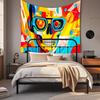 Boho Chic Wall Tapestry With Moon Phase Floral Starry Sky Design Bedroom Yoga Studio Decor