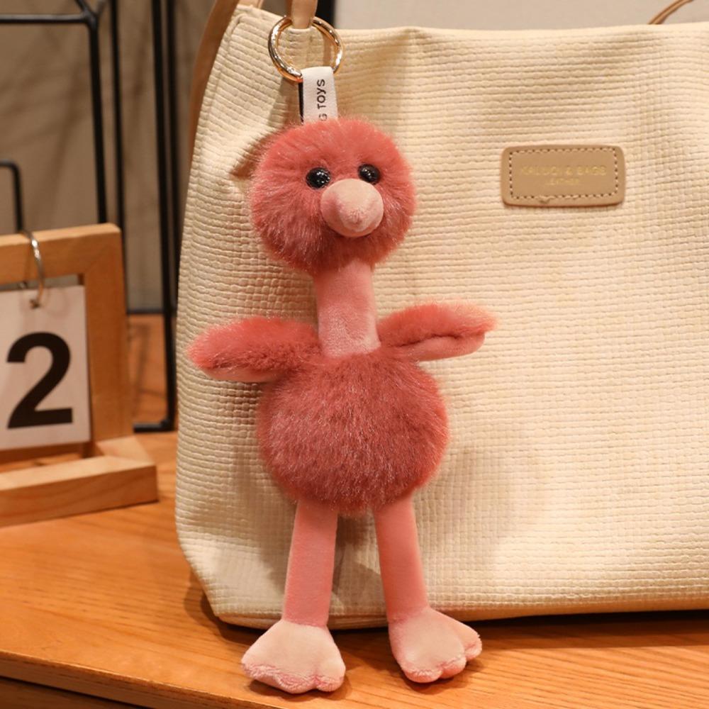 Furry Ostrich Plush Doll Pendant Cute Bird Plush Keychains Ostrich Plush Keychains Pendant Decor