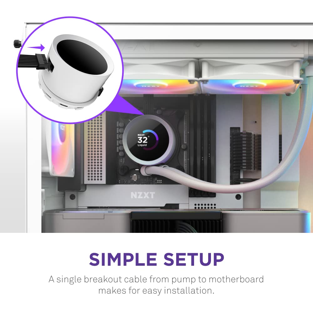 NZXT KRAKEN RGB 360 White Simple Water Cooling CPU Cooler FN1874 RL-KR360-W1