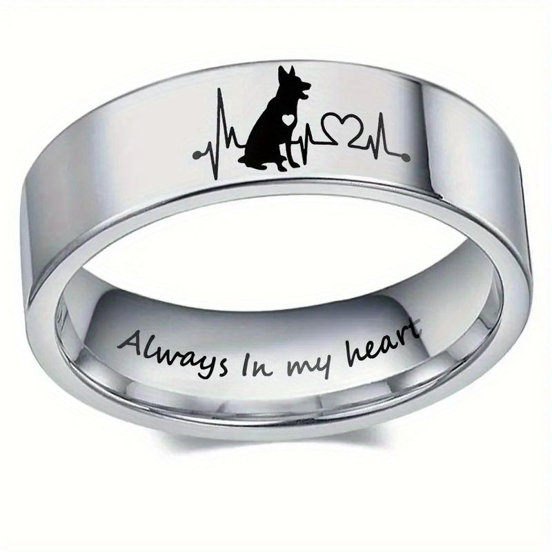 1Pc Stylish, Versatile and Cute Dog-friendly Design Titanium Steel Ring for Daily Wear | As A Gift