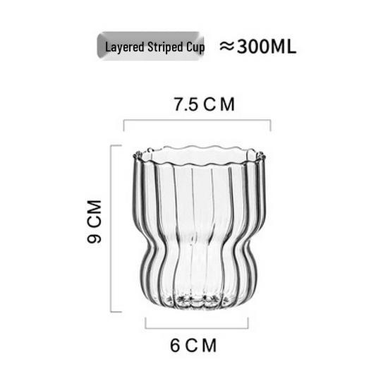 

Милая высококлассная полосатая чашка для кофе и сока для завтрака и холодных напитков Flower Cup