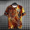 Fierce Animal 3d Print T-Shirts For Men Vintage Men's T-Shirt Summer Short Sleeve Tops Fashion Oversized Tees Men Streetwear New
