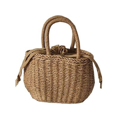 Sommer Frauen handgewebte Rattan Tasche Stroh Geldbörse Wicker Strand Hochzeit Handtasche Sommer Clutch Korb Einkaufstaschen