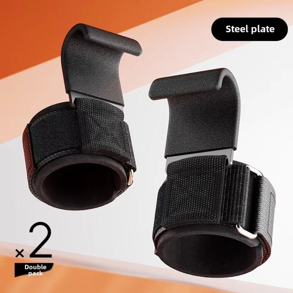 1 PC/Pair Non-Slip Auxiliary Power Wrist Guard Pull-up Steel Hook Grips Strap  Gym