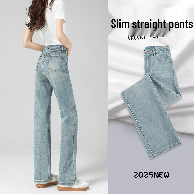 

Женские джинсы 2025 года, зауженные, с высокой посадкой, светлых оттенков - популярные весенние модели прямого и широкого кроя Size 27 (suitable for 96-105 lbs)