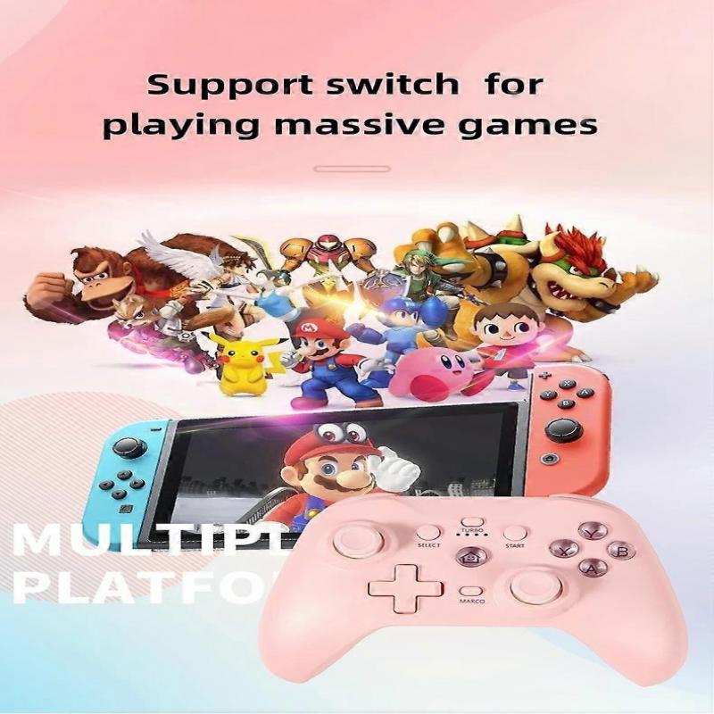 Wireless Gamepad for Android/iOS/pc/PS3/PS4 Bluetooth Game Controller 6-axis Gyro TURB Continuous Function Dual Motor Vibration(Black)