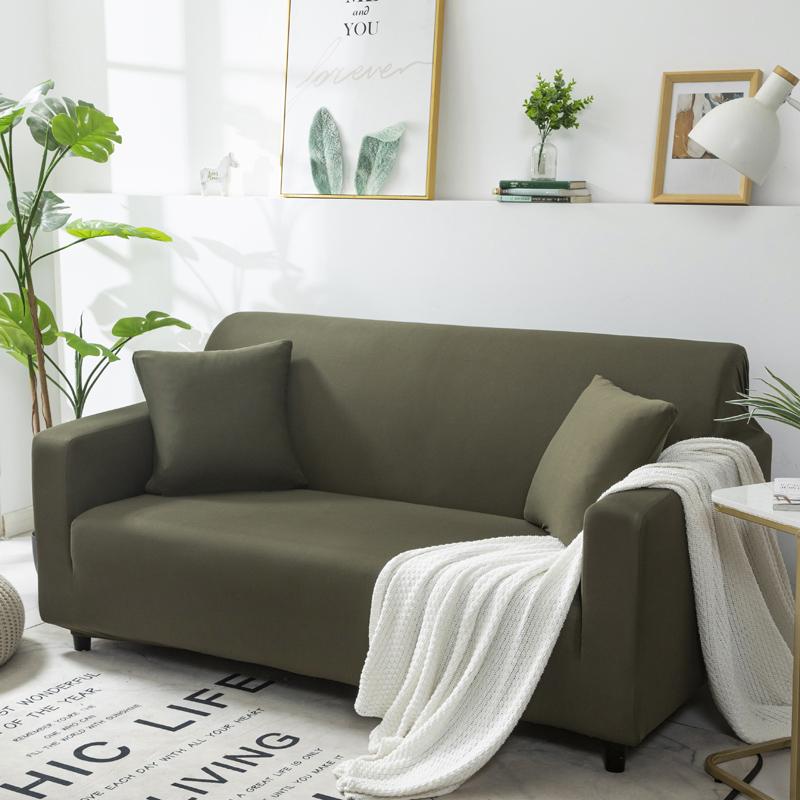 Solid Color Elastic Sofa Covers for Living Room Stretch Slipcover Armchair Couch Cover Corner L shape Sectional Sofa Protector