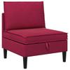 Mid Section Sofa with Storage Space Burgundy Velvet