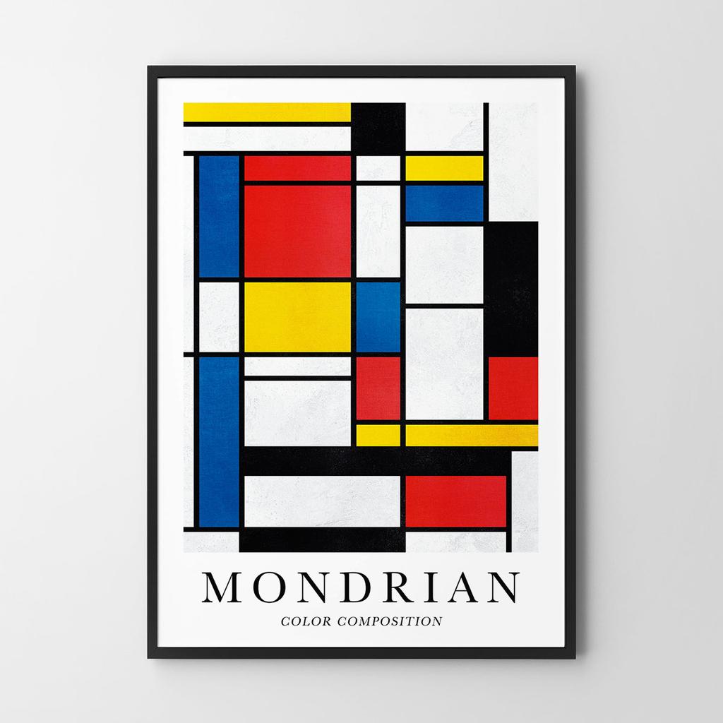 Poster Mondrian Color Composition