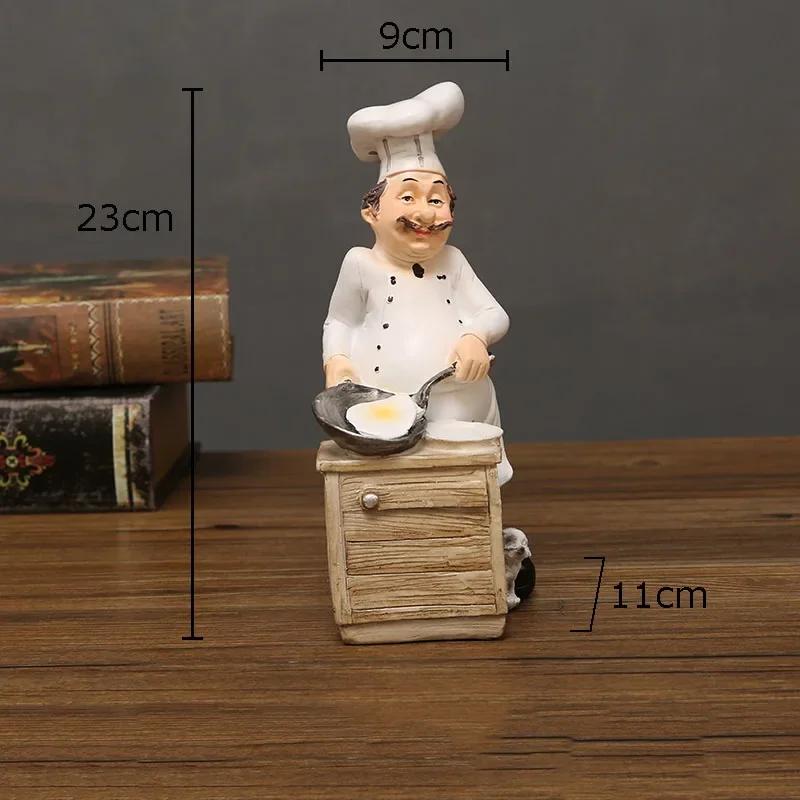 Chefes Barbudos Figuras Creativas Estatua Decoración de Escritorio Personaje Chef Profesional Escultura de Resina Adornos Decoración Moderna para el Hogar