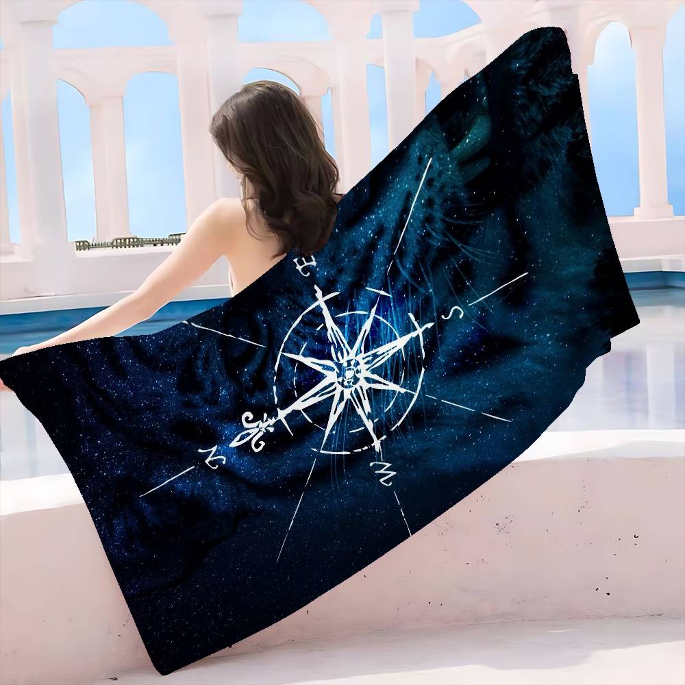 

Retro Compass Map World Map Big Microfiber Beach Towels Quick Dry Towel Sand Beach Towels Pool Towel for Travel Swim Pool Yoga W40*H60(CM)