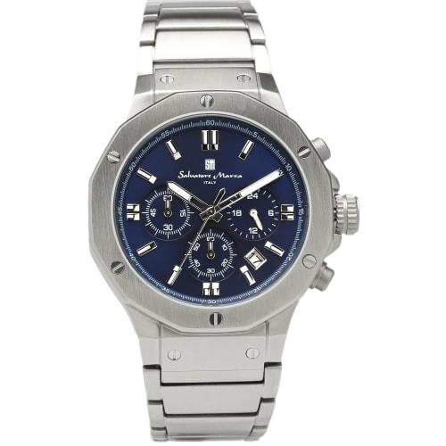 Salvatore Mara Watch Men's Chronograph 10 ATM Water Resistant Business 20th Anniversary Limited Model SM18117SS (Navy)