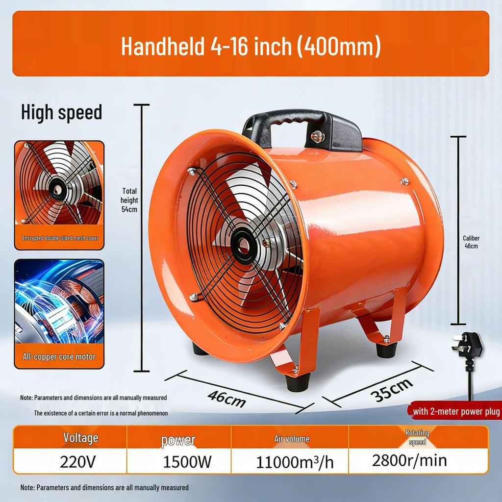 220V Portable Axial Fan: Household & Industrial Ventilation Exhaust Blower