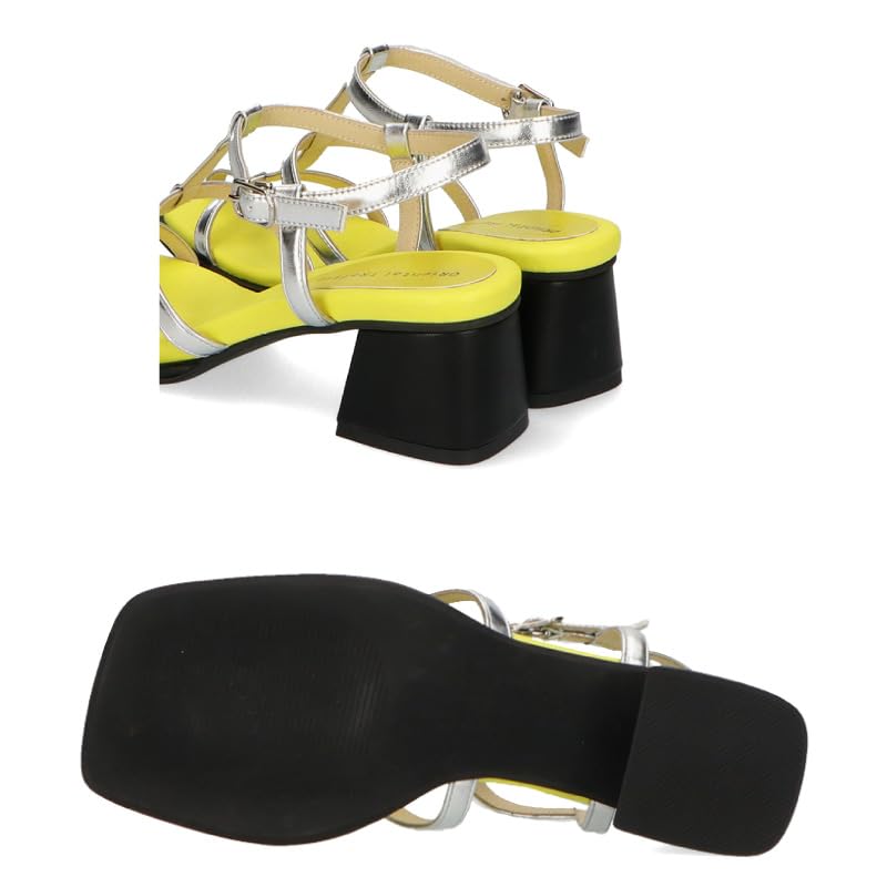 Square 6cm Large and Small Easy To Walk Strap Makes Your Legs Look Slip Off Enhances Your 31250 ORANGE Cm Cm [Oriental Traffic] Women's Sandals, Toe,