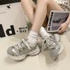 Transparent Korean version of platform dad shoes women's 2025 summer new hollow breathable casual versatile shoes heightening sports shoes