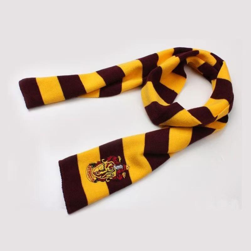 Harry Potter Winter Cosplay Set: Striped Scarf and Badge