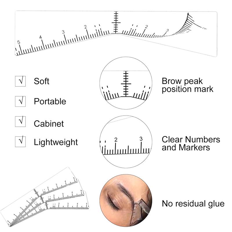 25ks/sáček Nástroje pro označení polohy obočí Microblading Mapování tvaru obočí Šablona Nástroje na tvarování obočí Tetování Desgin Makeup Supply