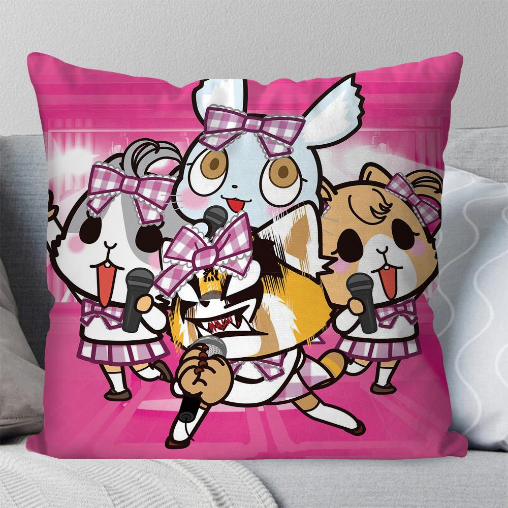 Cartoon Cute A-Aggretsuko Pillow Case Square Pillow Bedroom Sofa Leisure Comfort Cushion Car Living Room Home Decoration 40X40