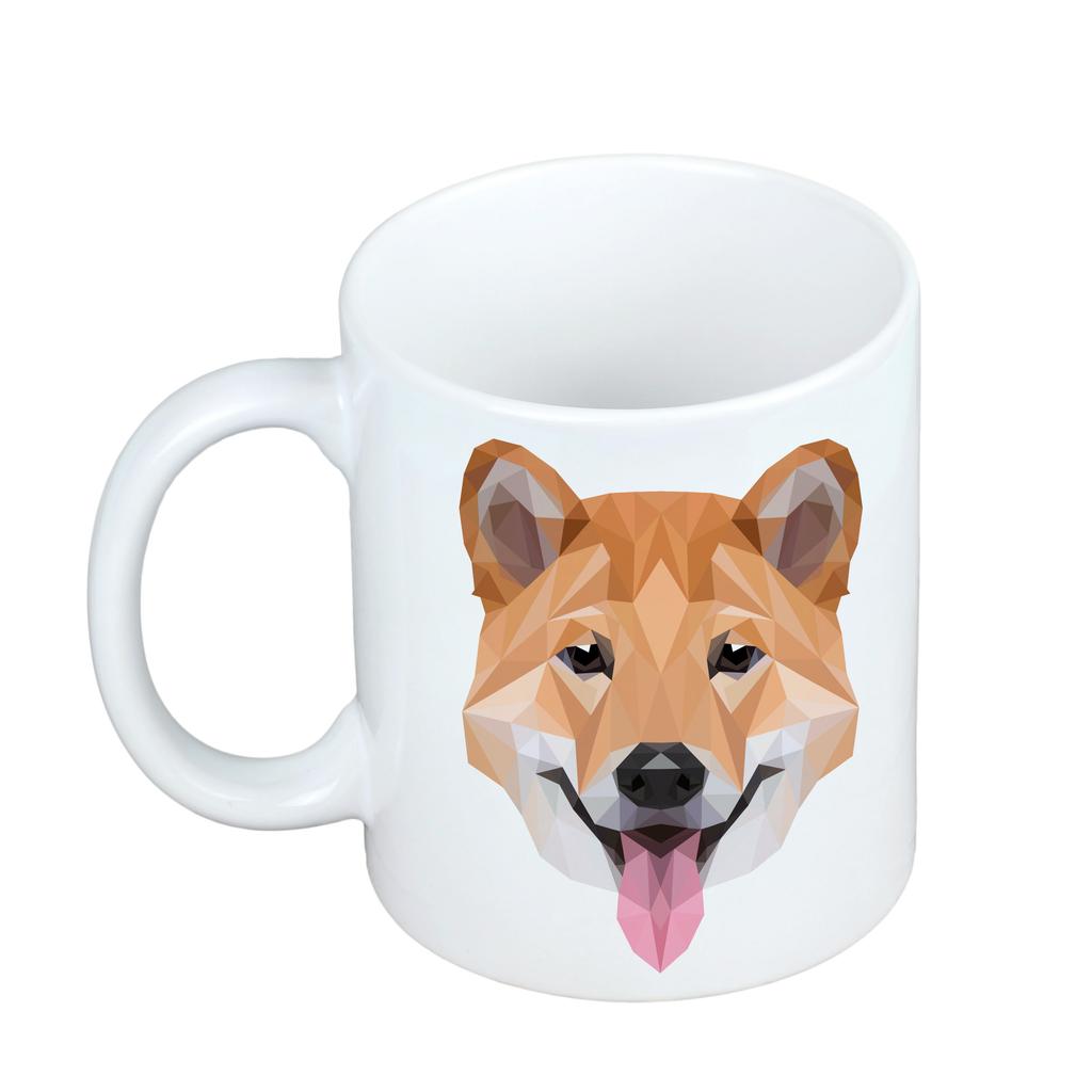Shiba Inu -Mug With Photo And Inscription Geometric Dog Art-Dog