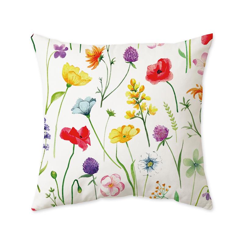 Sofa Bedroom Living Room Back Pillow Cover Small Fresh Green Leaf Plant Pillow Cushion Cover