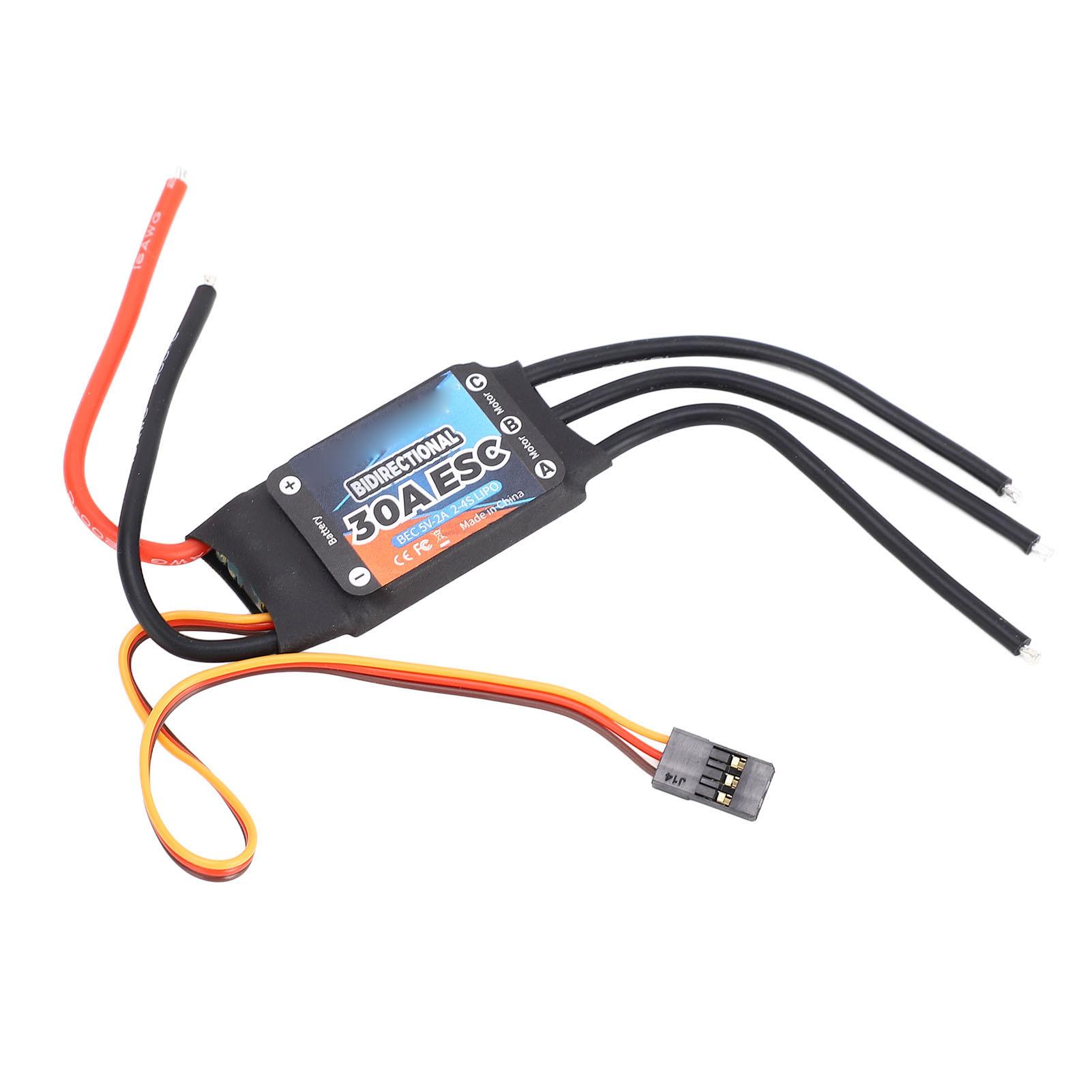 

GTSKYTENRC Bidirectional 30A Brushless ESC Electric Speed Controller for RC Car Boat Underwater