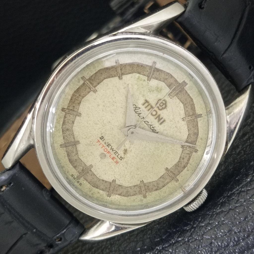 

TITONI AIRMASTER TITOFLEX VINTAGE HAND-WINDING SWISS MENS WATCH a703224-1 R213a-a703224