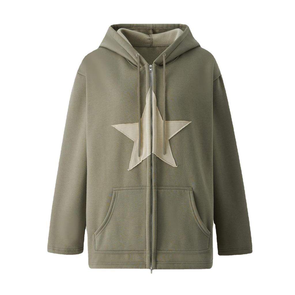 Felpa da donna casual in pile con cappuccio e bottoni, a maniche lunghe, con tasche