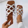 Fashion Slippers Woman New Summer Style Flip Flops Versatile Casual Sandals Solid Color Woven Flat Thong Soft Sole Women Slippers