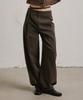ARTID Flow Wool Belted Curved Slacks_Brown