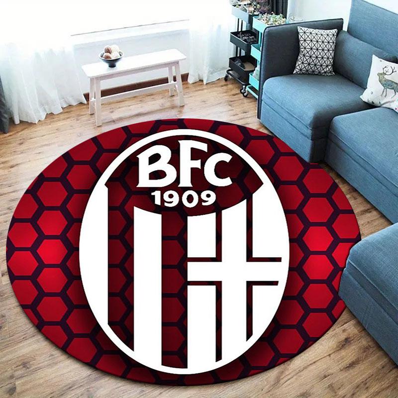 Bologna FC 1909 Round Area Rug,Carpet Rug for Living Room Bedroom Sofa Playroom Decor,Non-slip Floor Mat