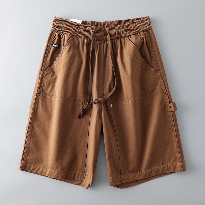 Khaki Japanese Style Simple Export Export Parka Shorts Brown 4XL
