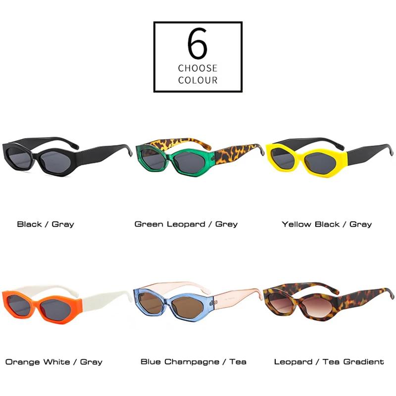 Ins Popular Fashion Polygon Cat Eye Sunglasses Women Retro Colorful Oval Eyewear Shades Uv400 Men Trending Driving Sun Glasses