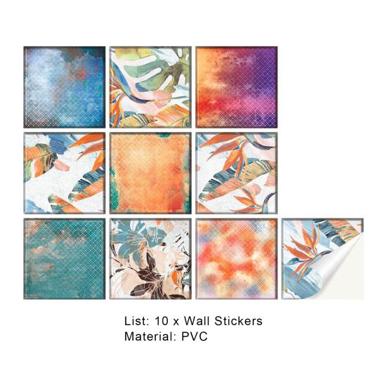 10 Stück Wandaufkleber, wasserfest, keine Rückstände, PVC, abstraktes Muster, Wandbild, Aufkleber, Haushaltsbedarf