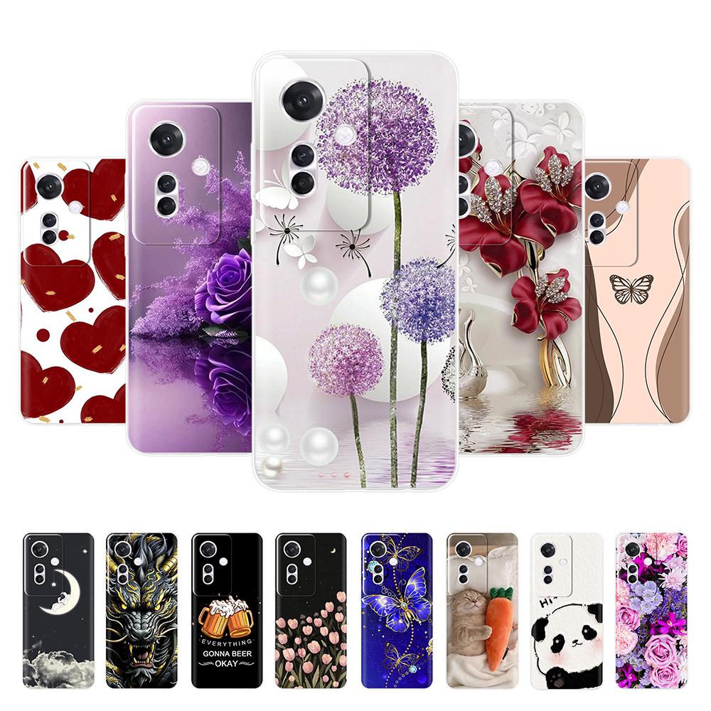For Oppo Reno 11F F25 Pro Case Lovely Flower Patterns Soft TPU Clear Silicone Bumper For Oppo Reno11F F25Pro Phone Cases Coque