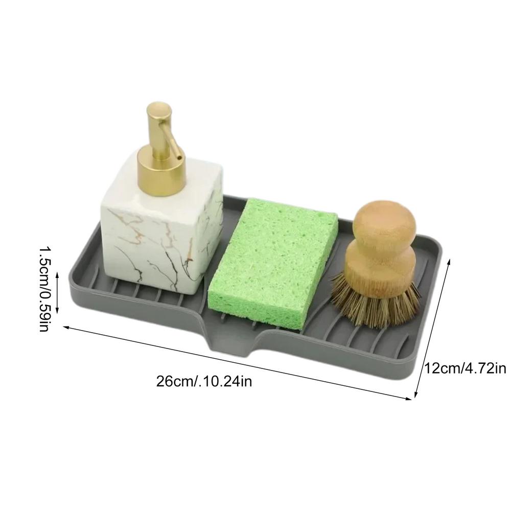 Soap Dish Shower Silicone Tray Bathroom Tray Soap Holder Sink Organizer Kitchen Soap Tray Creative Sink Soap Holder For Scrubber