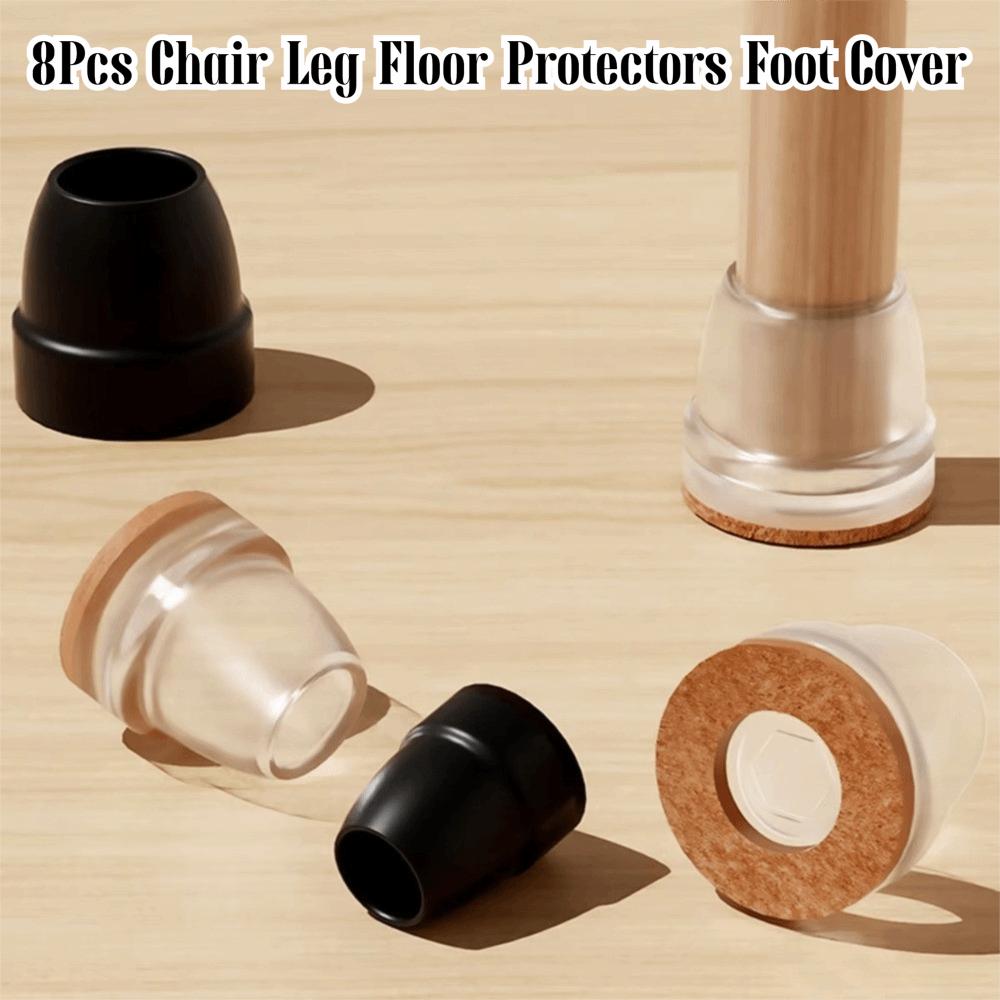 8PCS Floor Anti-Scratch Chair Leg Pad Chair Slider Non-slip Table Foot Protective Cover Thickened Silent Chair Leg Cover