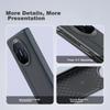 Huawei Mate X5 Phone Case, Huawei Mate X3 Magnetic Hinge Leather Case for Foldable Screen, Anti-Fingerprint Phone Protective Case - Feather Silk Black