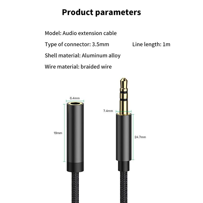 10M Long 3.5Mm Gold-Plated Thickened Headphone Cable Audio Extended Adapter Cable Aux Computer Audio Cable Durable