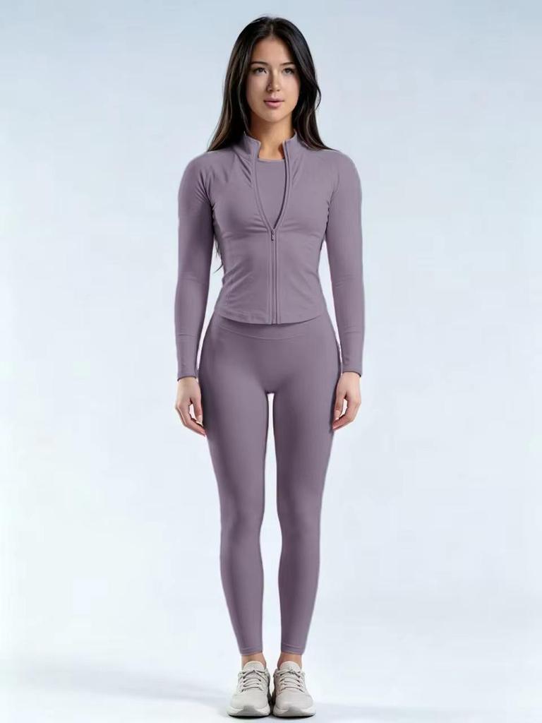 Hohe Taille Schlanke Passform Po-Hebend Yoga und Laufen Zweiteiliges Set