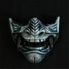 Airsoft Maske Halbe Gesichtsmaske Prajna Maske Japanischer Samurai Oni Dämon für Cosplay