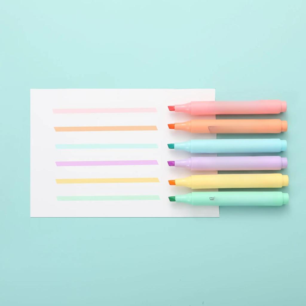 Textmarker in Pastellfarben, Macaron-Stil, fluoreszierender Stift, Zeichen-Textmarker, süßes Briefpapier, Schulbedarf