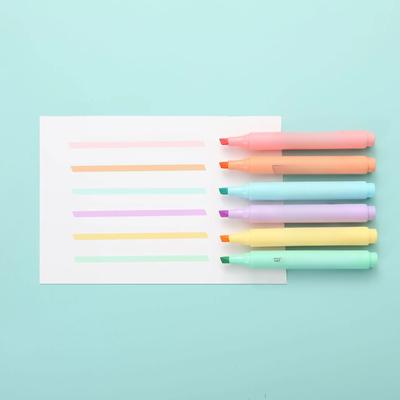 Marcador de canetas coloridas pastel Macaron Caneta fluorescente Desenho Marcadores Papelaria fofa Material escolar