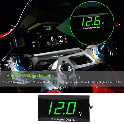 Voltmeter DC 8-16V LED Display Digital Panel Volt Voltage Meter Tester 12V For Car Motorcycle Waterproof Measuring