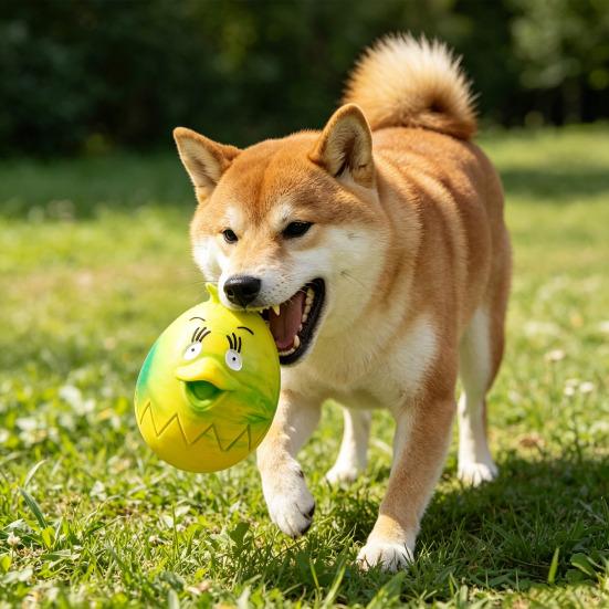 Pet Toy Built-in Airbag Sound Effect Chewing Toy with Bird Design Elastic Rubber Interactive Toy for Dogs