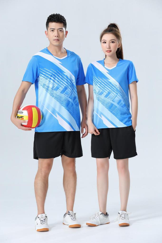 Quick-Dry Unisex Volleyball & Badminton Sports Set: Short Sleeve Jersey
